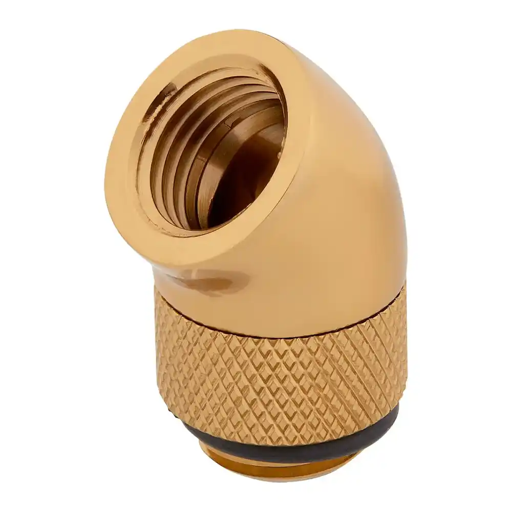 Corsair Hydro X XF Gold Brass G1/4" 45° Rotary Adapter Fitting - Twin Pack